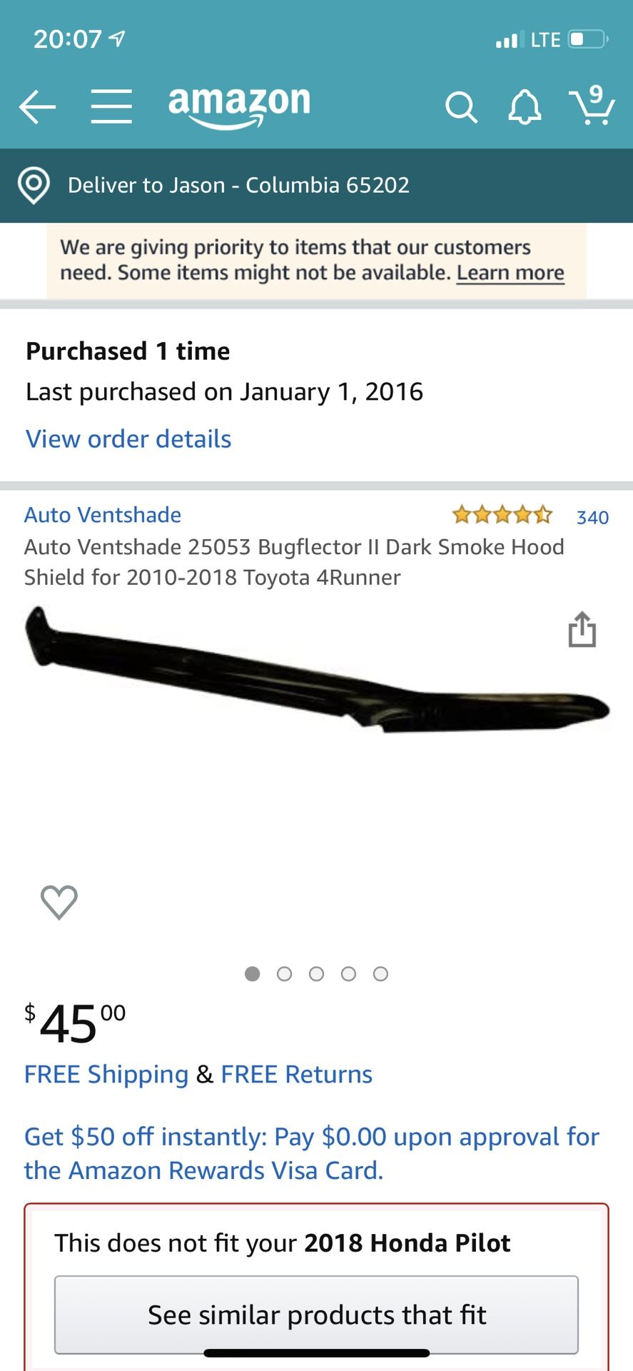 4Runner AVS Hood Deflector