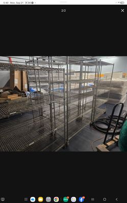 Metal Shelves Have Ten Of Them