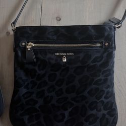 MICHAEL KORS Black Animal Print Crossbody Bag