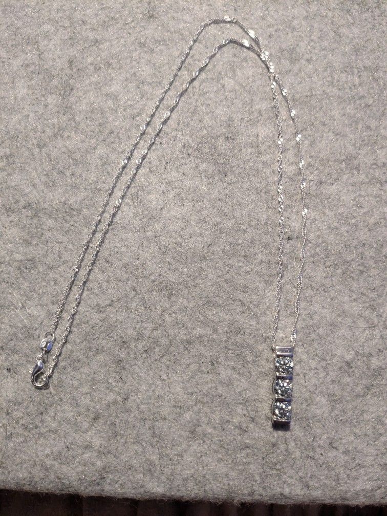 3.15 Carat Blue White 3 Round Diamond Pendant