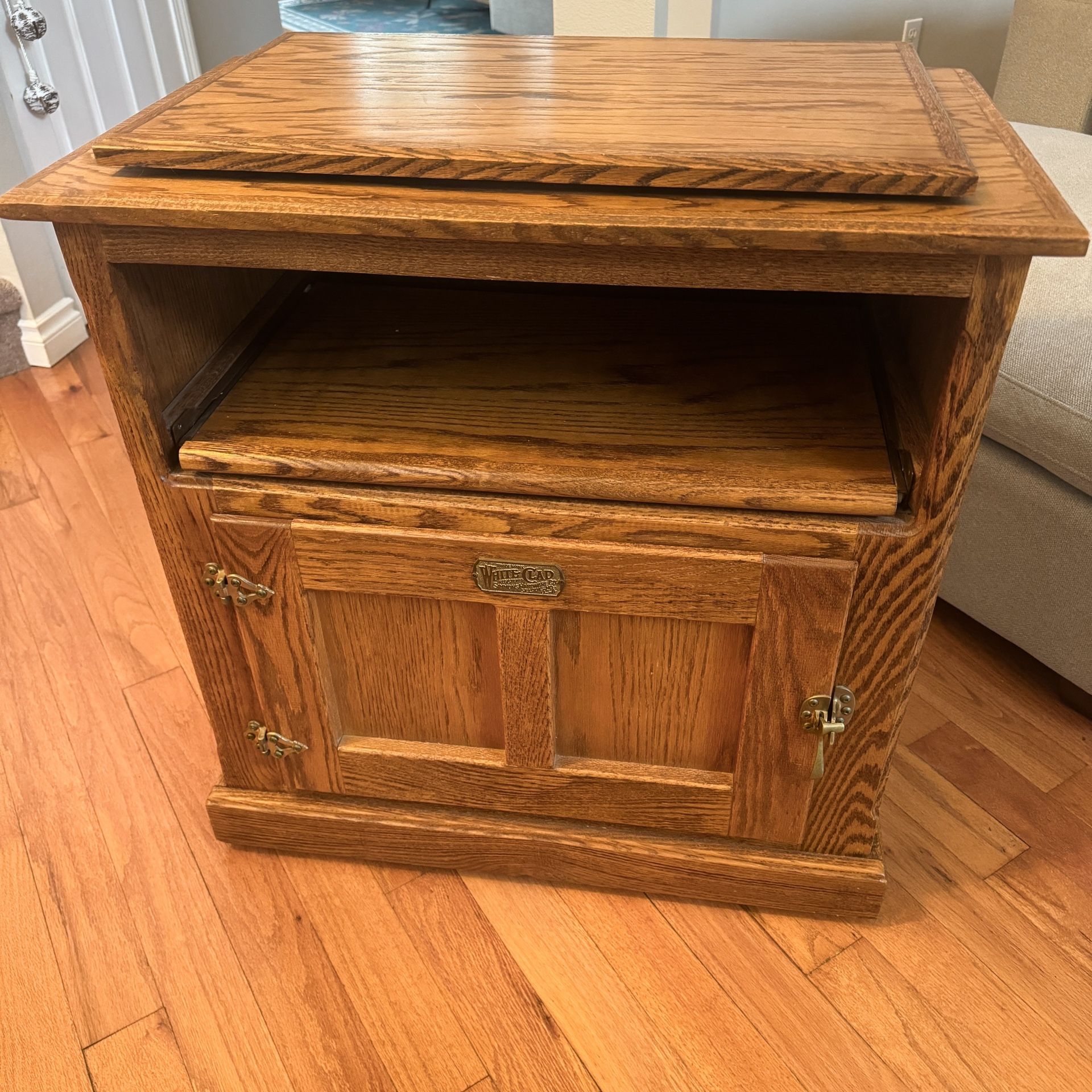 Antique White Clad Wooden TV Stand