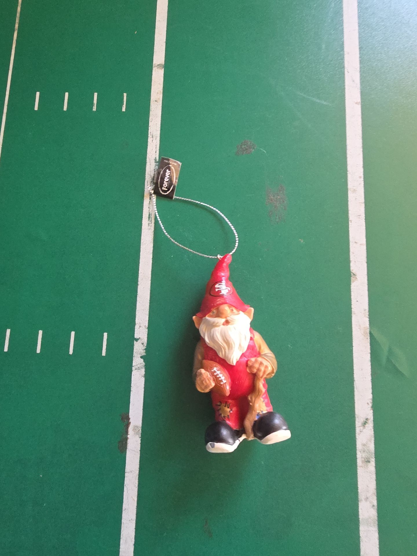 San Francisco 49ers themed garden gnome ornament