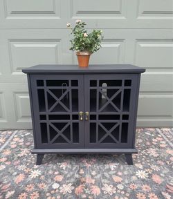 Adorable navy blue accent cabinet