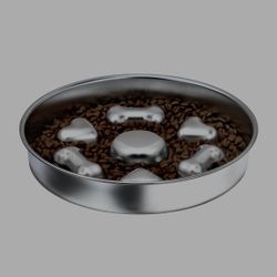Slow Feeder Dog Bowls, Non-Slip Metal Dog Food Bowls, 304 Stainless Steel Dog Water Bowl, Double-Sided Heart And Bones Design Dog Slow Feeder Bowl For