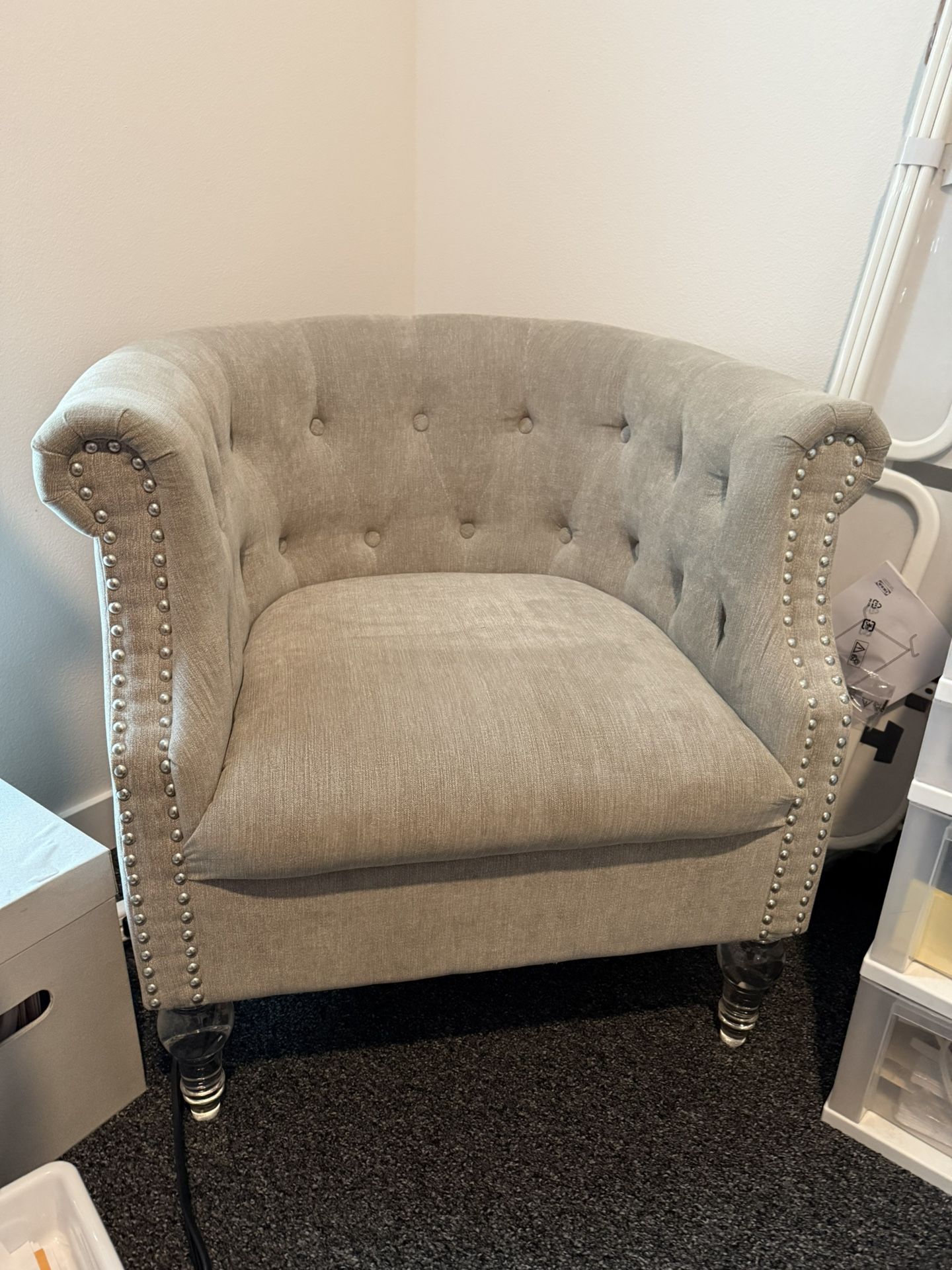 Light Grey Upholstered Chair