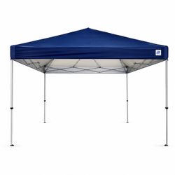 Camping 12 ft. x 12 ft. Blue Top Grey Frame Recreational Straight Leg