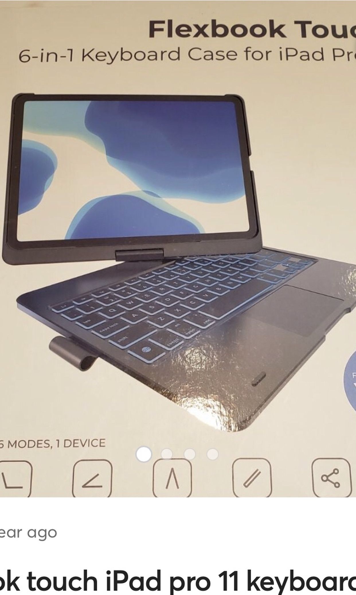 Brand New TYPECASE Flexbook- iPad Pro 11 Keyboard Case - Backlit - Wireless - 360° Rotatable - Thin & Light - Slim Folio Cover - Auto Sleep/Wake - 10