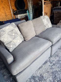 Jolene Silver Grey 84" 2 Piece Power Reclining Modular Loveseat with USB