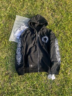 Black Chrome Heart Zip-Up