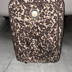 Suitcase Leopard Print Kathy Van Zeeland EXCELLENT SHAPE