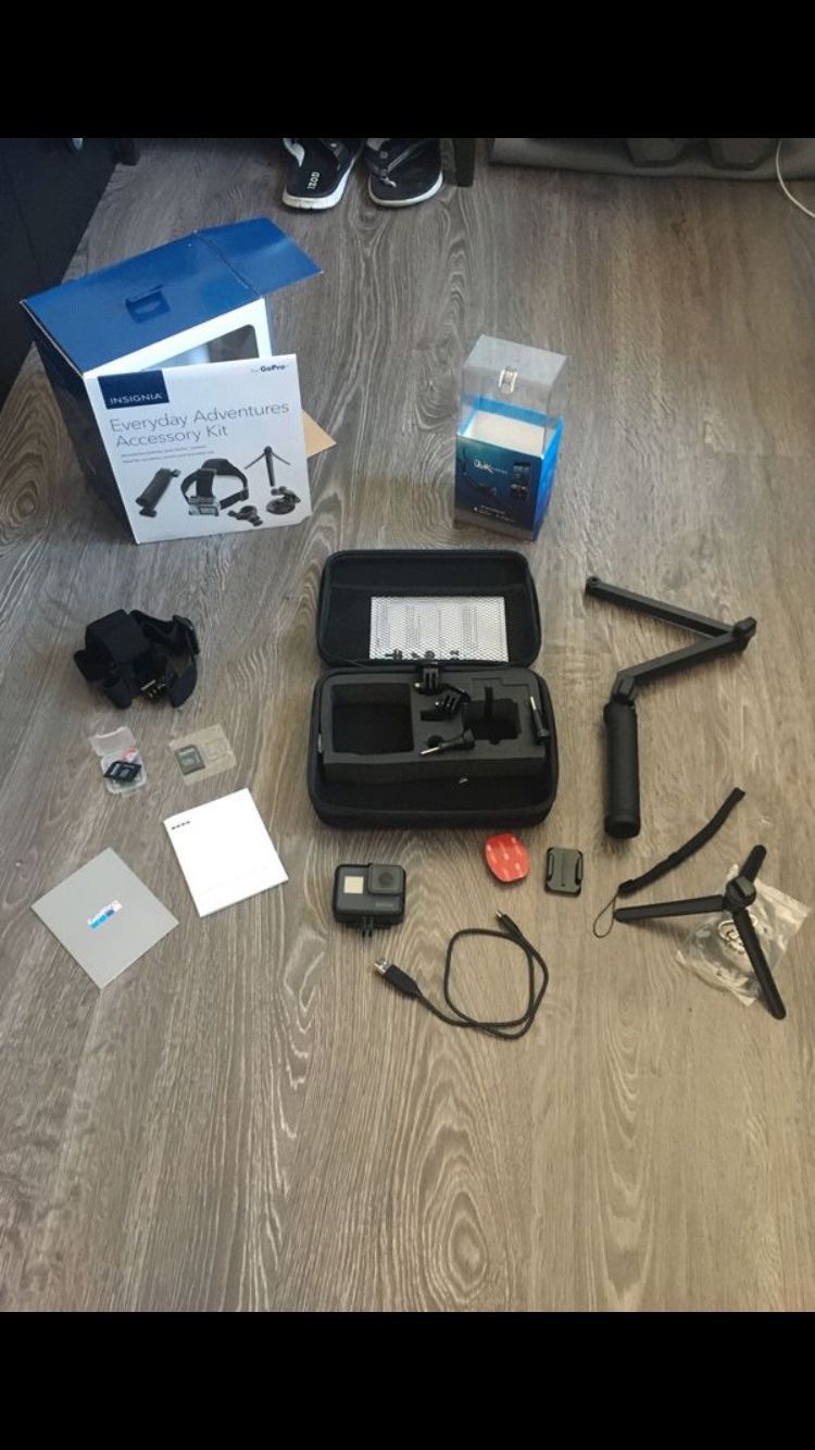 GOPRO HERO 5 WITH CASE, ACCESSORIES, AND MEMORY CARDS