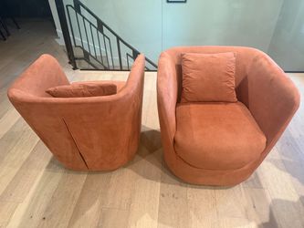 Pair of Terracotta Barrel Accent Chairs from Kasala