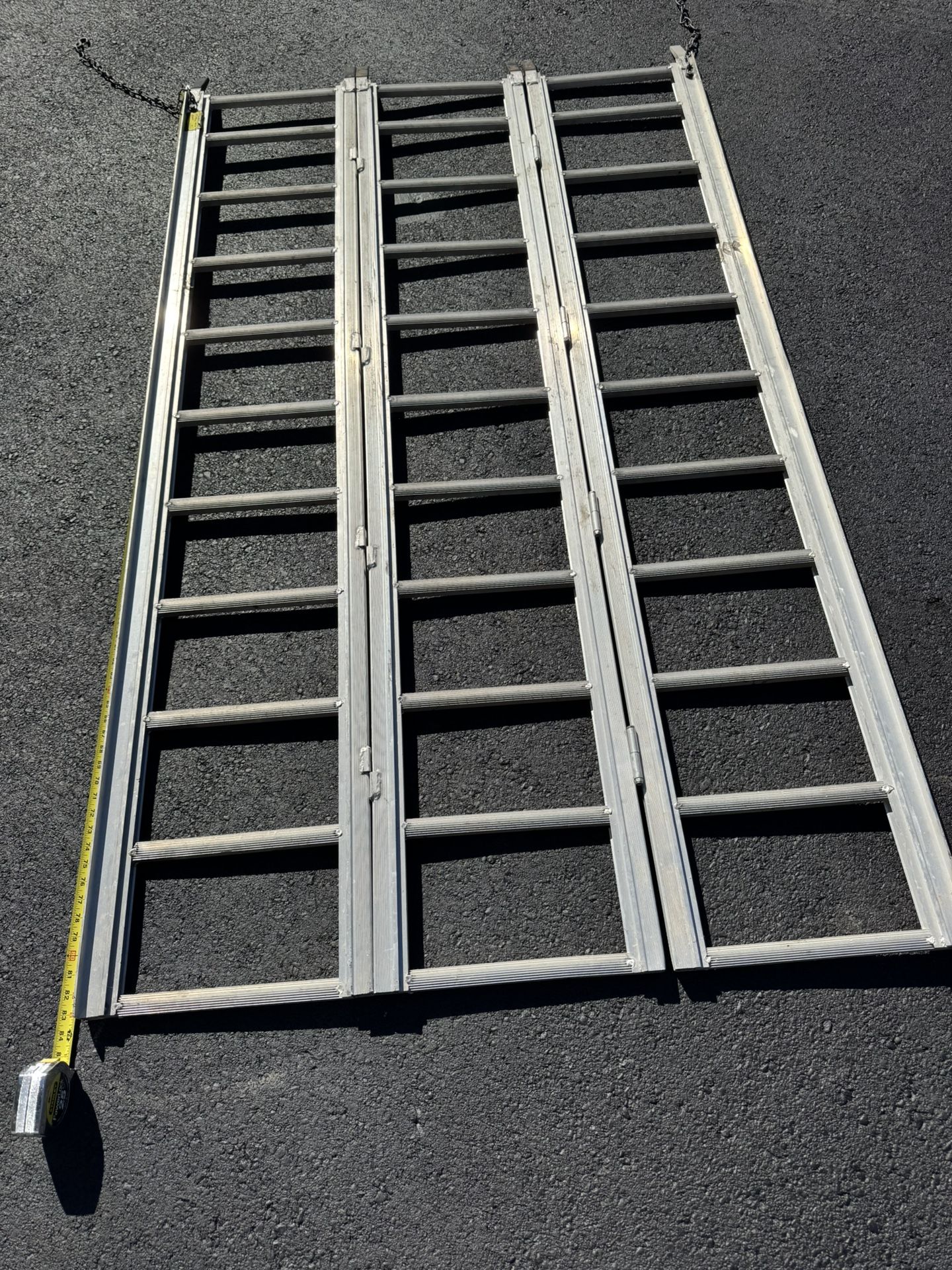 API Outdoors ATV Tri-Fold Loading Ramp Approx. 47” W X 7’ L. Don’t Know Weight Capacity. Must Pickup