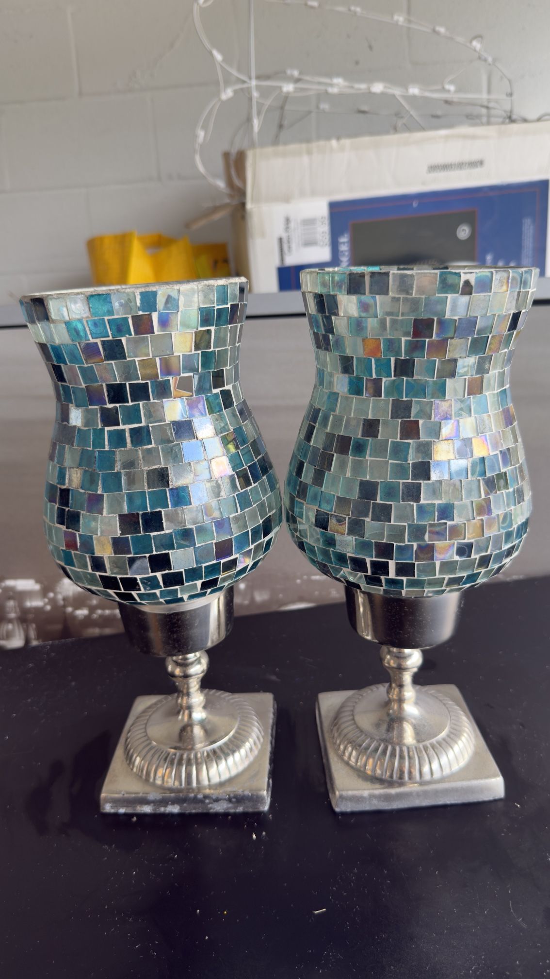 selling 2 candle holders, 12 in height