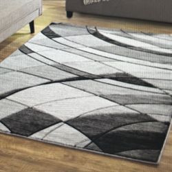 Gray & Black Abstract Area Rug