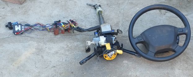 Honda del sol Steering column, wheel, complete wiring with key