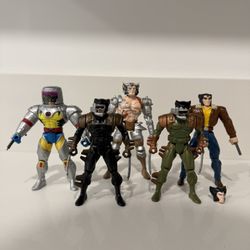Marvel Super Fan Wolverine/Logan Action Figure’s Vintage Lot of 5 90’s Era X-MEN $25