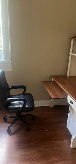Wooden Writing Desk With Shelf & Chair