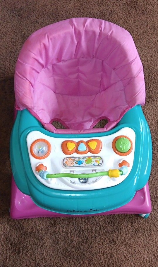 2-in-1 Ava Baby Walker, Easy Convertible Baby Walker, Walk Behind, Height Adjustable Seat, Added Back Support, Detachable-Toy Slate