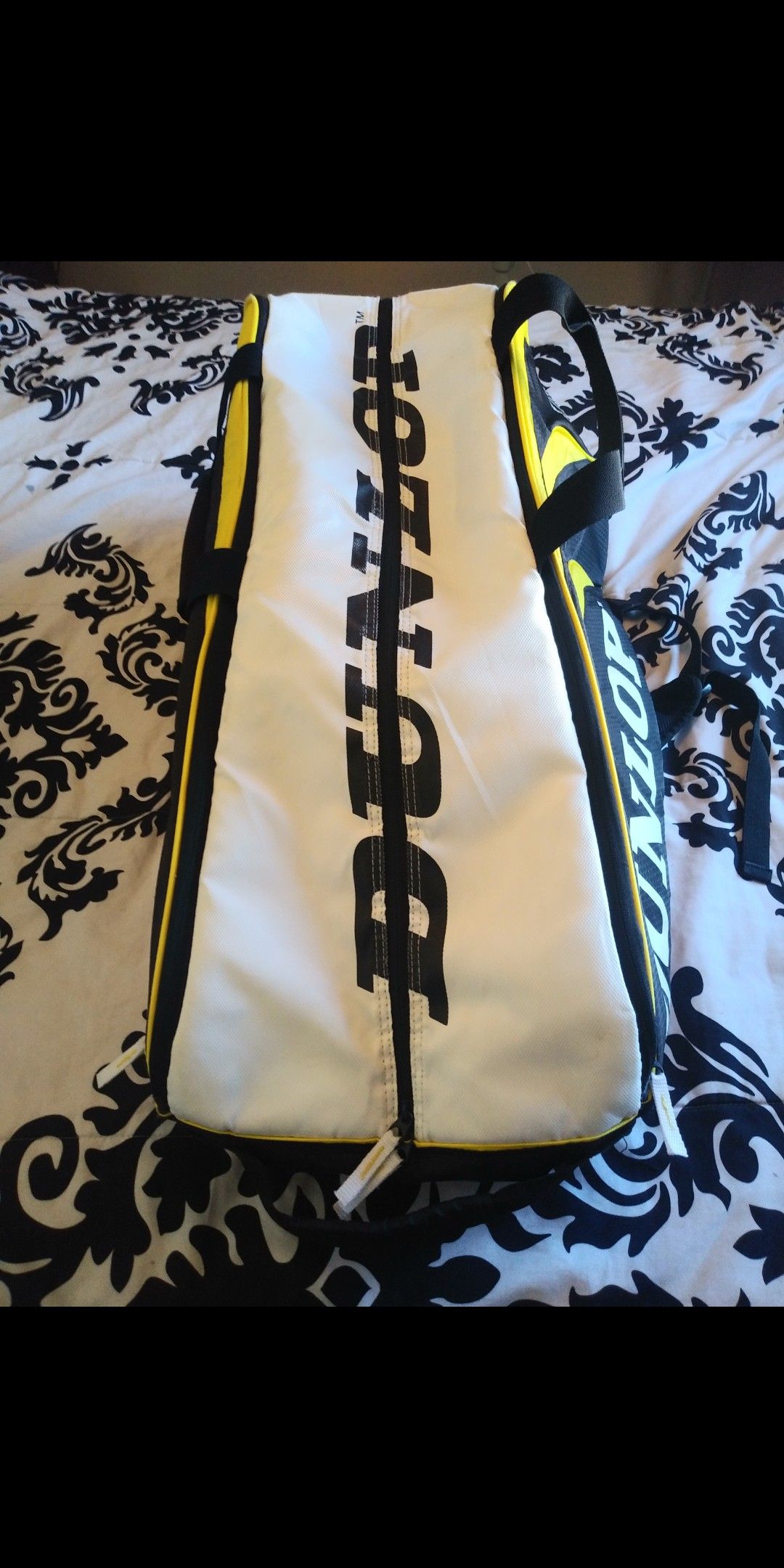 Tennis racket bag holds 12 rackets