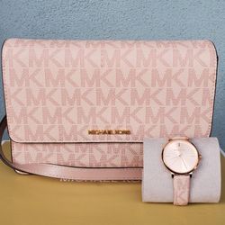 🌸 Michael Kors Pink Crossbody & Matching Watch 🌸 