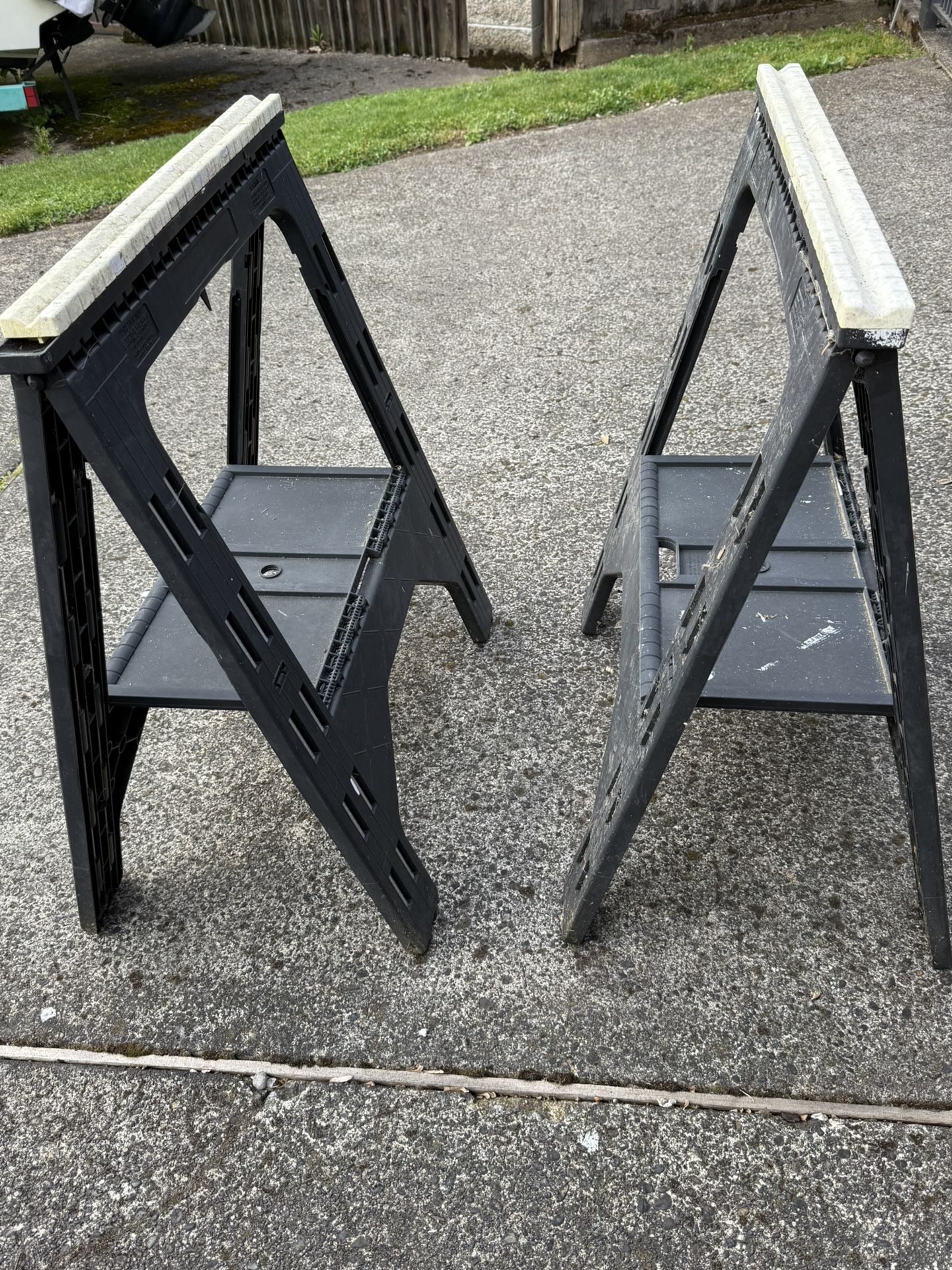 Two Folding Sawhorses