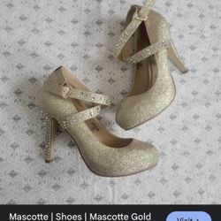 Mascotte Gold Glitter Rhinestone Heels