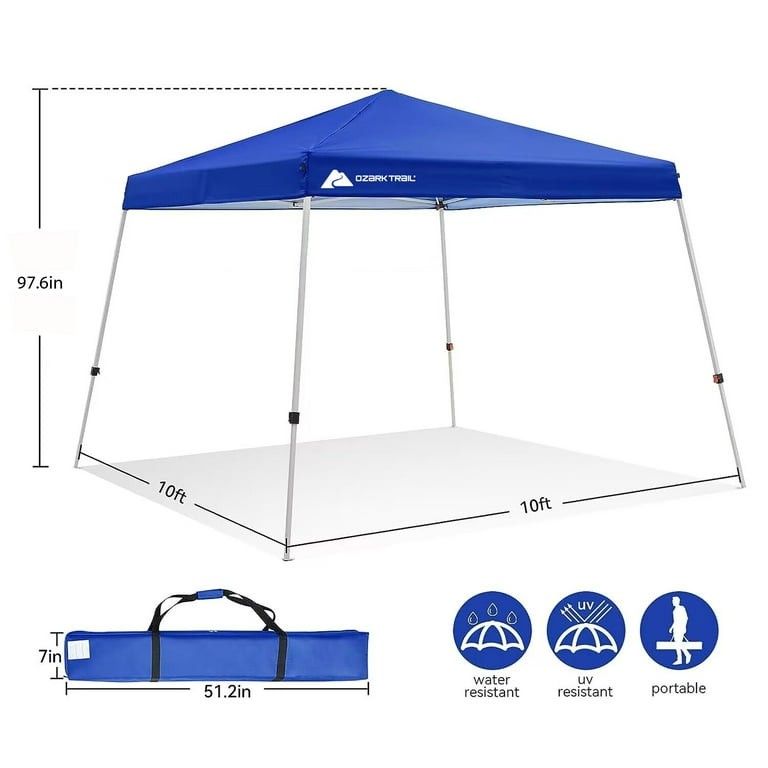 Ozark Trail 10x10 Instant Slant Leg Pop Up Canopy Tent