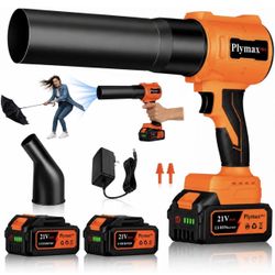 Cordless Leaf Blower, 800,000 RPM Electric Handheld Blower, Leaf Blower Cordless with 2×4.0Ah Batteries & Charger,Snow Blowers with 2-Nozzles for Pati