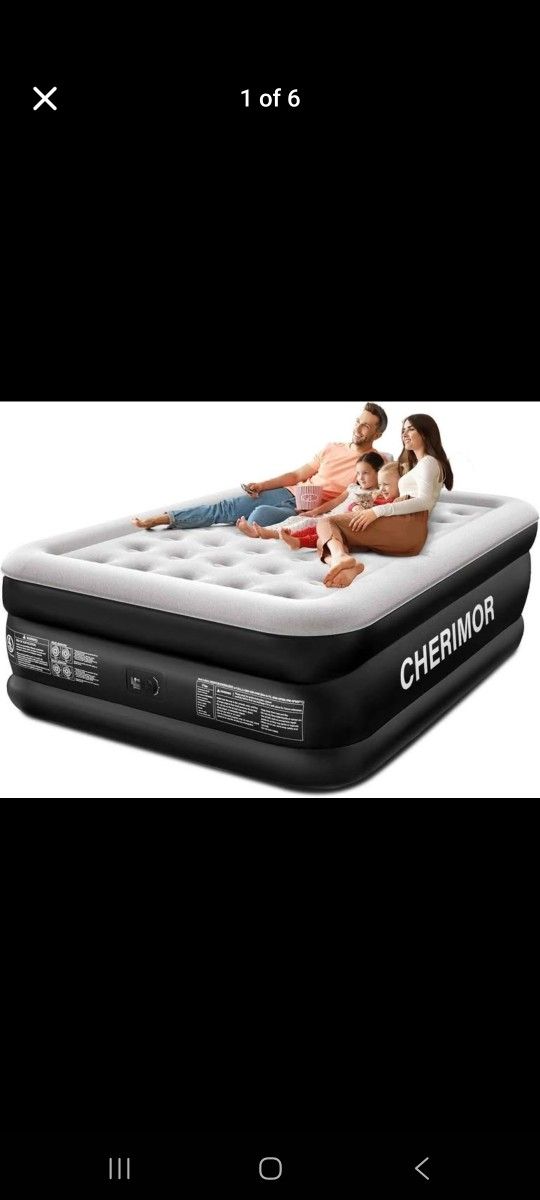 Queen Air Mattress with Built-in Pump, 18" Raised Comfort, 48Hr Leak-Proof Test camping sleepover