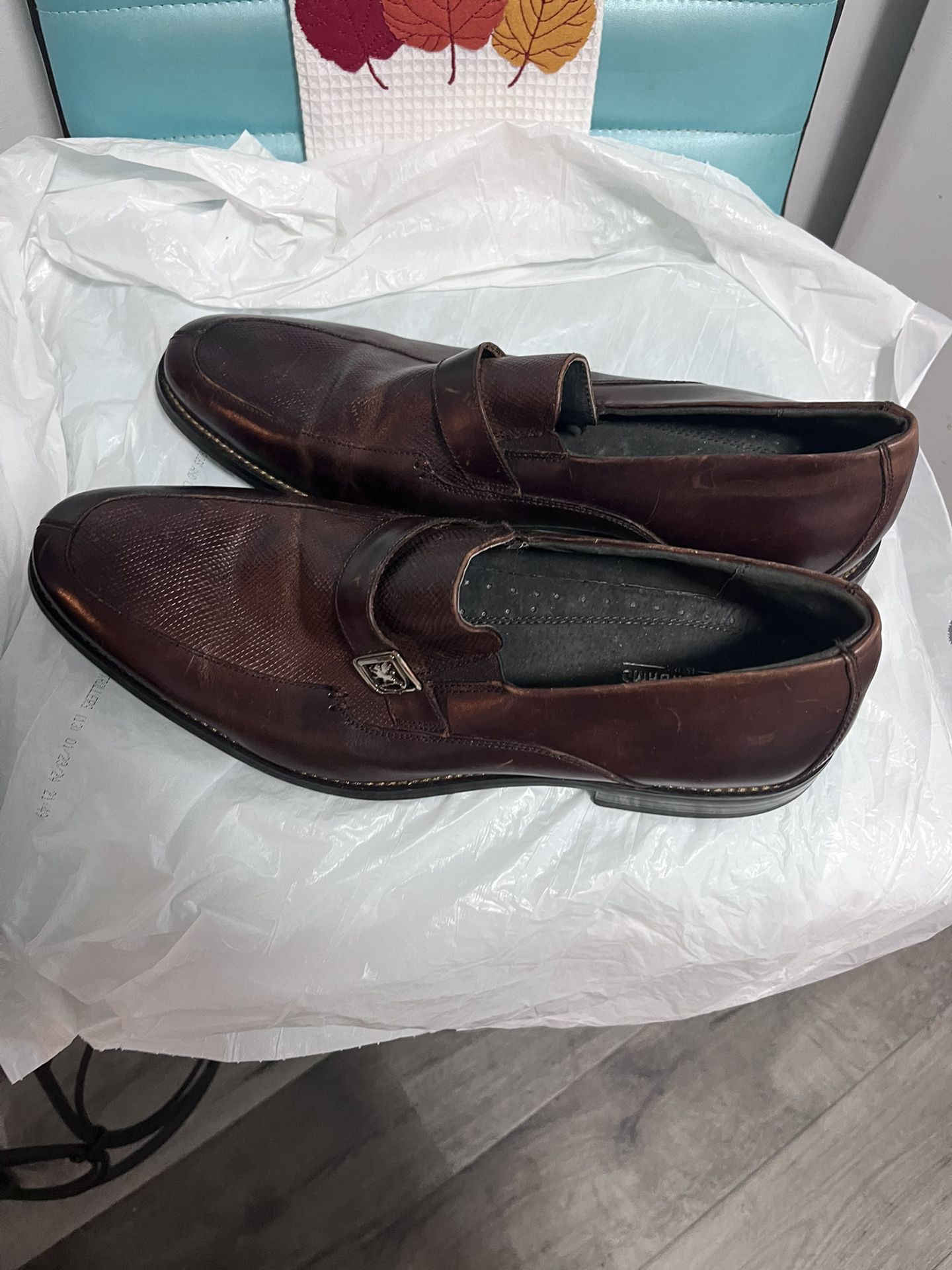 Stacy Adams Men's Fontaine Leather Slip-On Shoe 24915 in Cognac Men's Size 12m