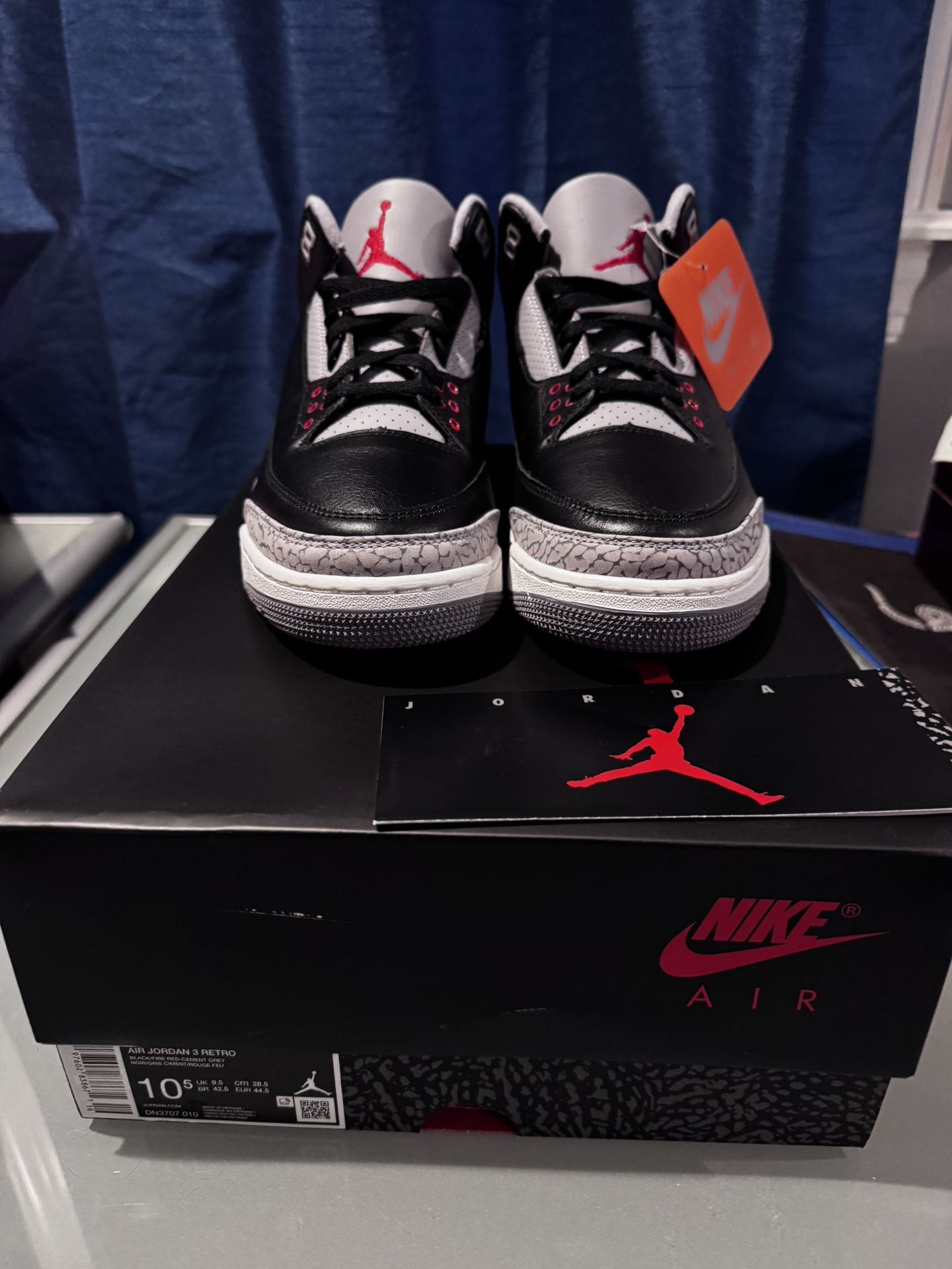 Air Jordan 3 ‘Black Cement’ Men’s Size 10.5, NEW