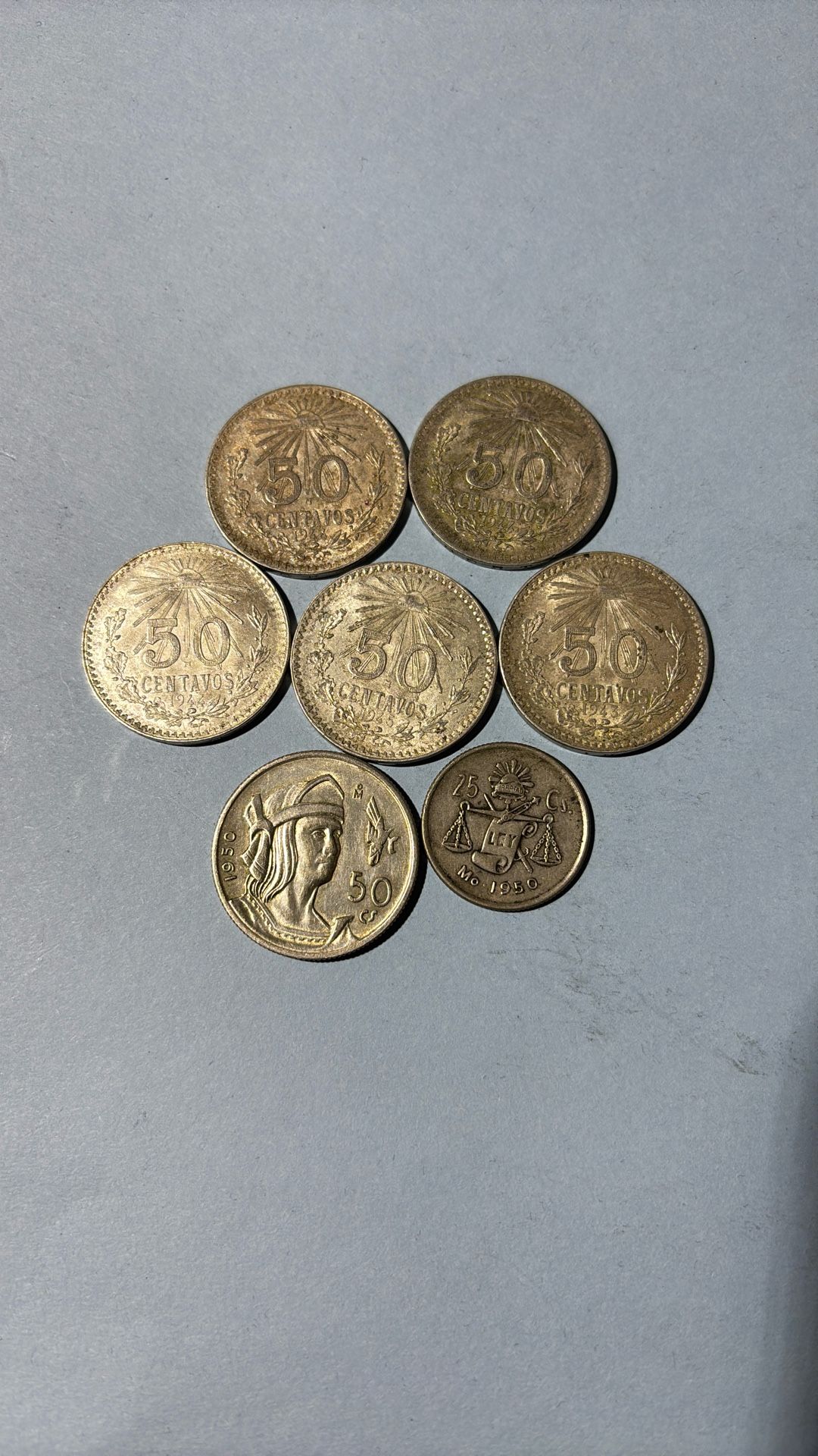 Mexican Silver Coins. 7 pcs