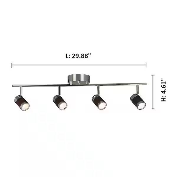 Brews 23 Watt 30 inch Chrome Semi-Flush Mount LED Fixed Track
