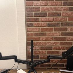 Dreamsmith 32-inch triple monitor stand, pneumatic adjustable triple monitor stand with swivel, tilt