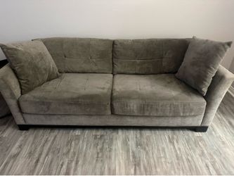 Radley Gray Suede Sofa &  Loveseat Set – For Sale