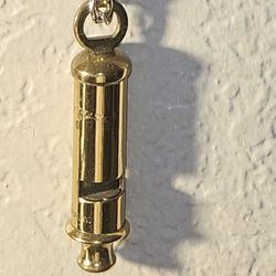 Vintage THE METROPILITAN Brass Police Whistle Made In England 
