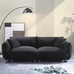 New  Mid Century Modular Sectional Couch Fabric Upholstered 3 Seater, White Or Black
