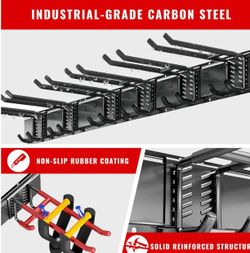 Garage Tool Organizer Wall Mount, Easy to 64inch Install Heavy-Duty Garage Storage System with 8 Adjustable Hooks,