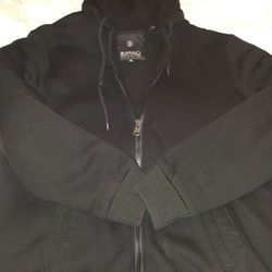 Buffalo David button sherpa zip up hoodie