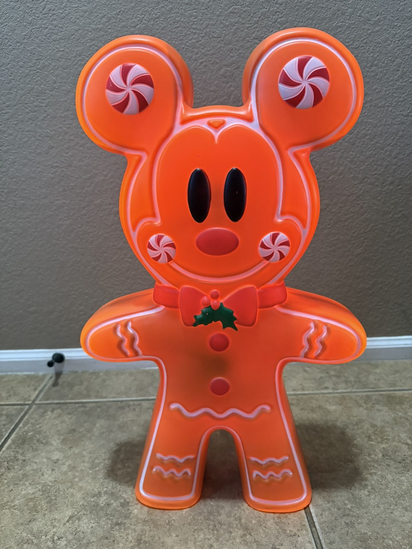 2023 Disney Gingerbread Mickey Christmas Blow Mold 22”