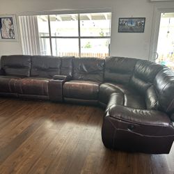 Leather Sectional Couch And Recliner