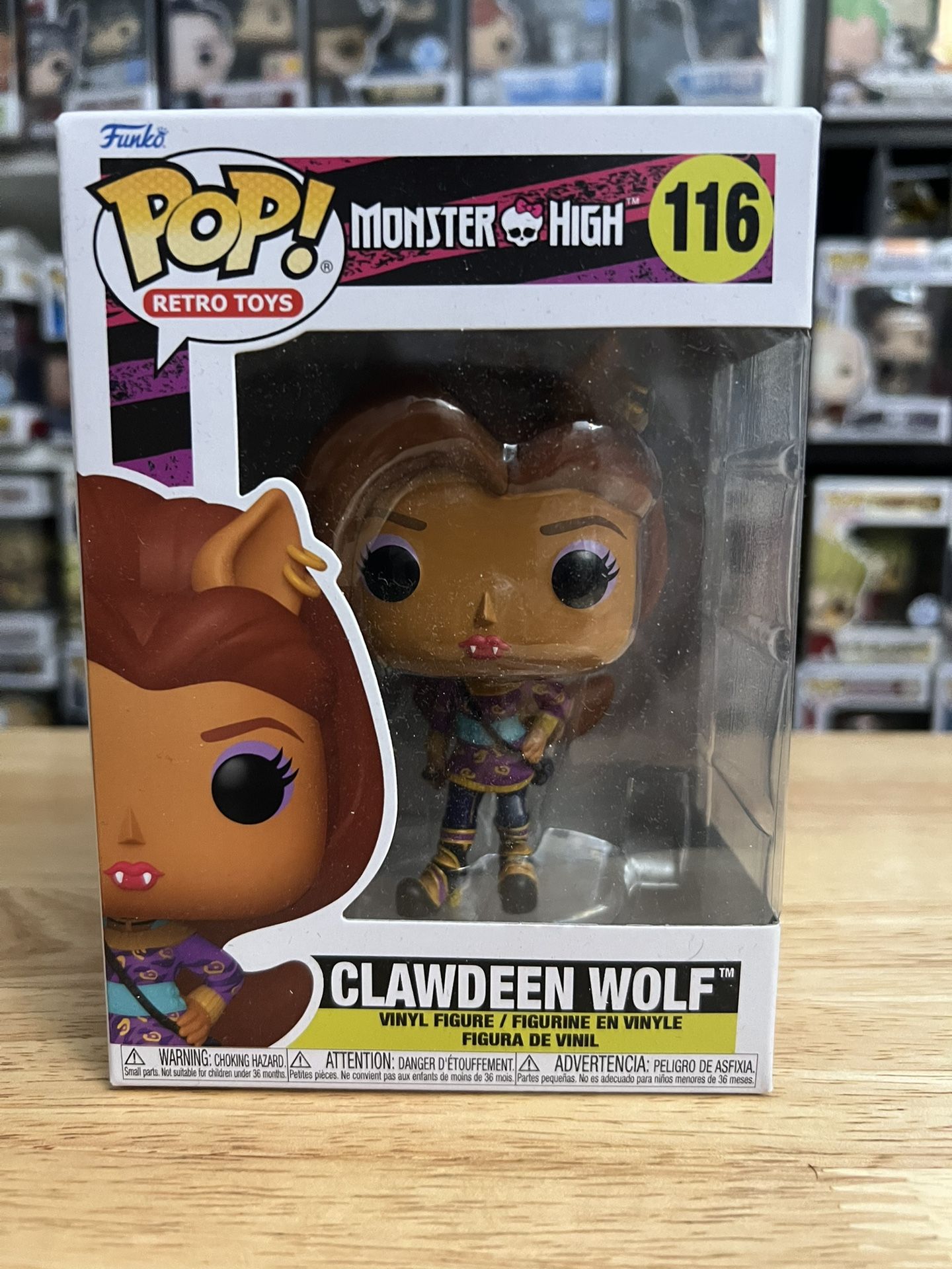Clawdeen Wolf Monster High Funko Pop #116 Retro Toys Werewolf Dolls Mattel Vinyl