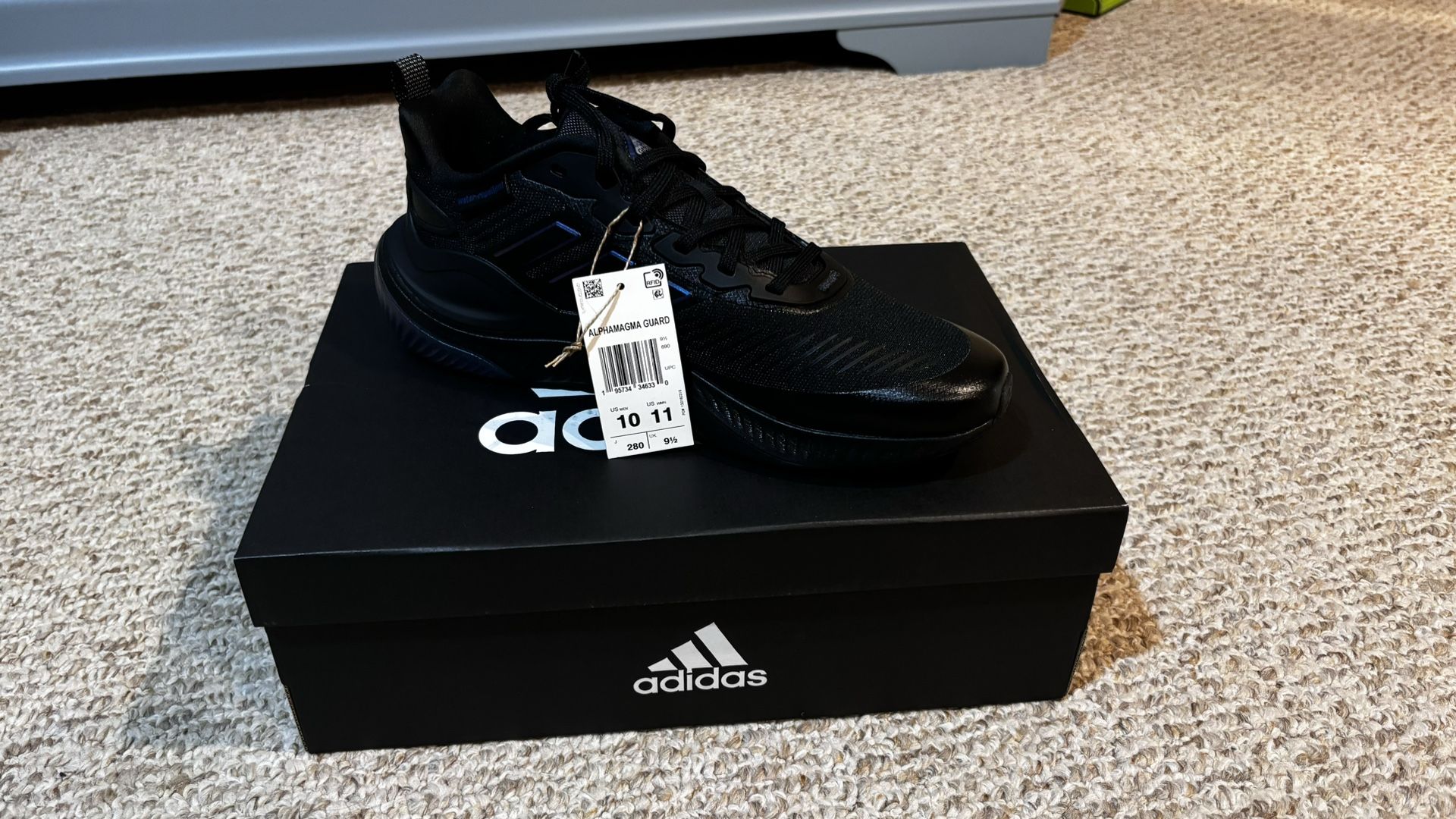 adidas gazelle silver green womens Adidas Unisex Alphamagma Guard Running Sneaker, Black Dark Marine main image 0