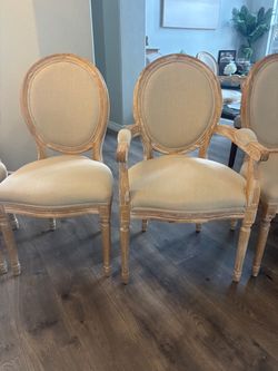 French Louis XVI Style Dining Armchairs Set