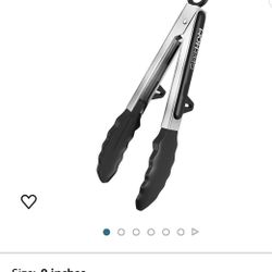 2 Pack Black Kitchen Tongs, Premium Silicone BPA Free Non-Stick Stainless Steel BBQ Cooking Grilling Locking Food Tongs, 9-Inch