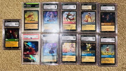 DISNEY LORCANA GRADED SLAB LOT – 11 CARDS FOR SALE