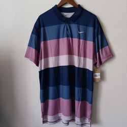 Size XXL Nike Men's DF Victory Bold Stripe Golf Polo Shirt Purple