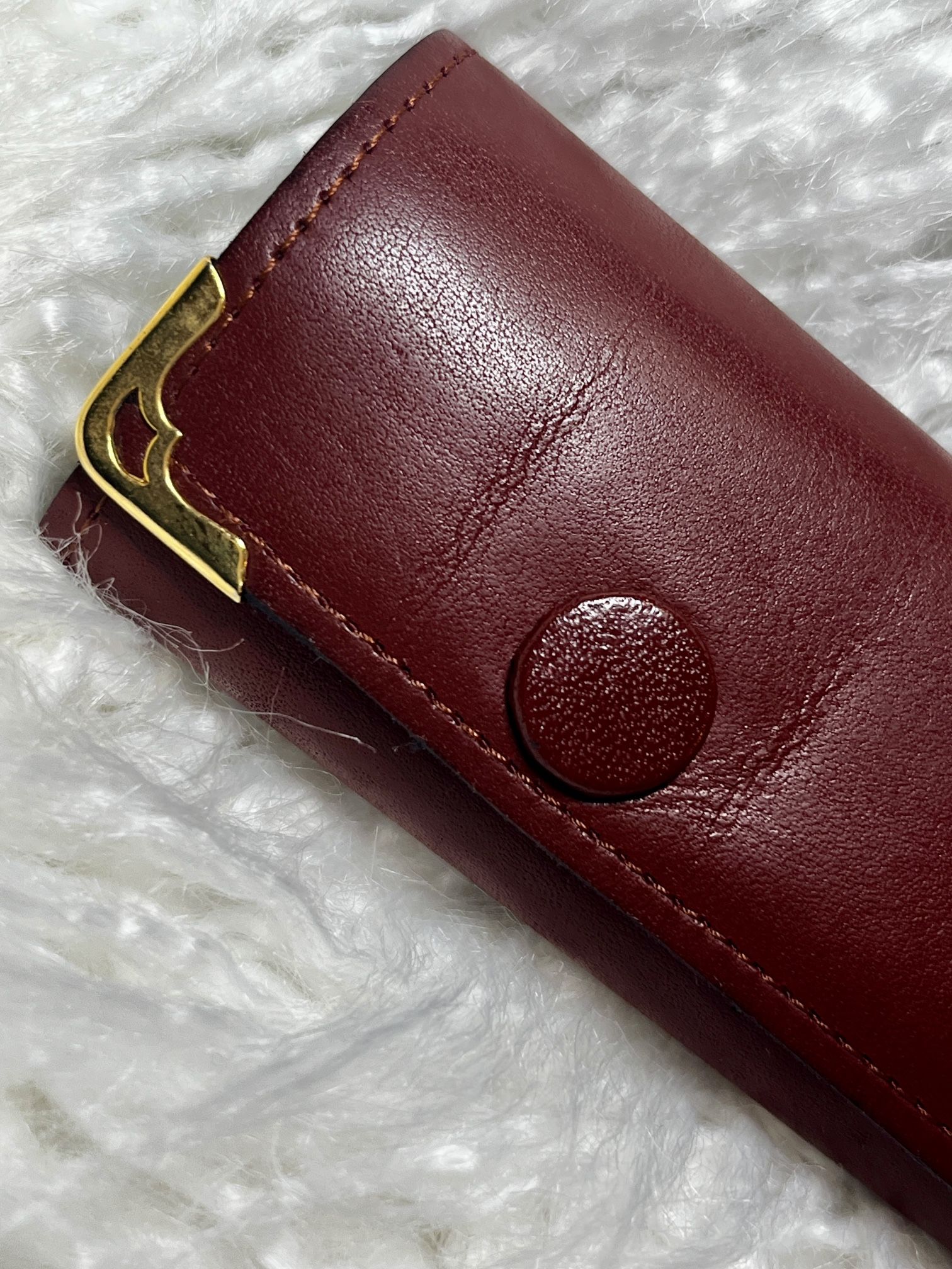 小物 Cartier Key Case Burgundy Leather New Cartier Burgundy Leather four key holder