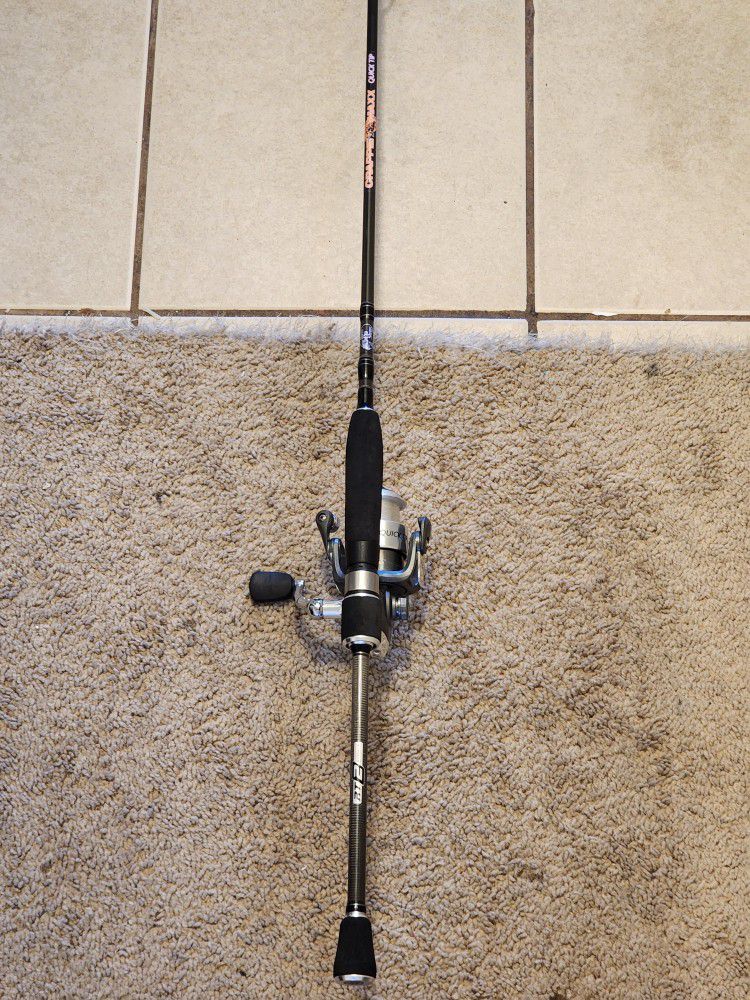 Bass Pro Graphite Pole With Reel 7ft 4-10lb Power Medium Light  Both Are Nice Set Up 